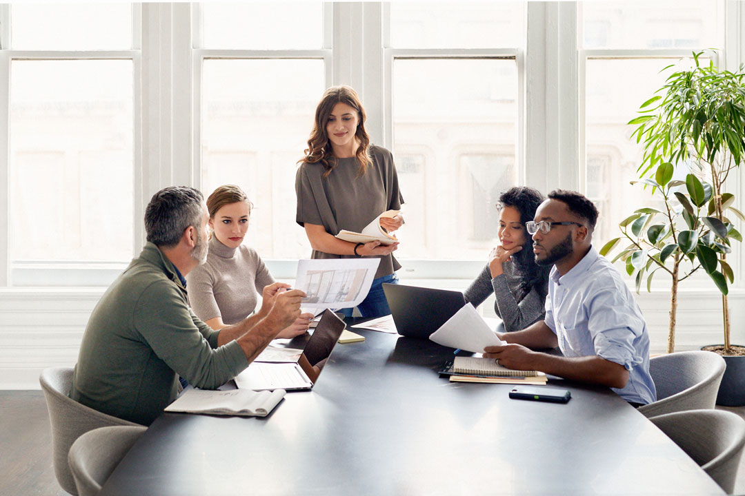 Group works in conference room