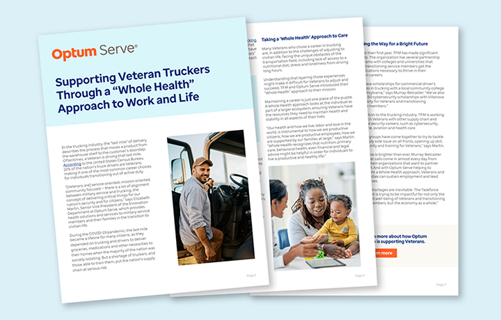 White paper titled 'Supporting Veteran Truckers Through a Whole Health Approach to Work and Life'