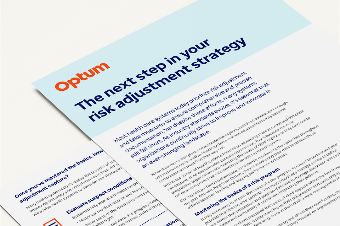 White paper titled 'The next step in your risk adjustment strategy'