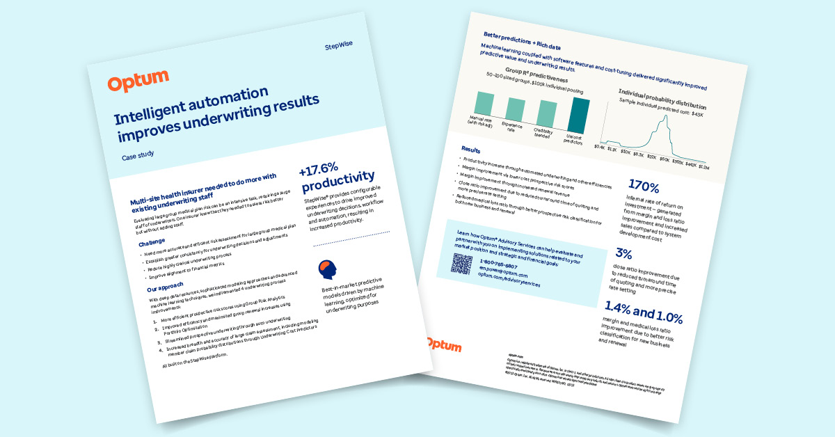 Case study titled 'Intelligent automation improves underwriting results'