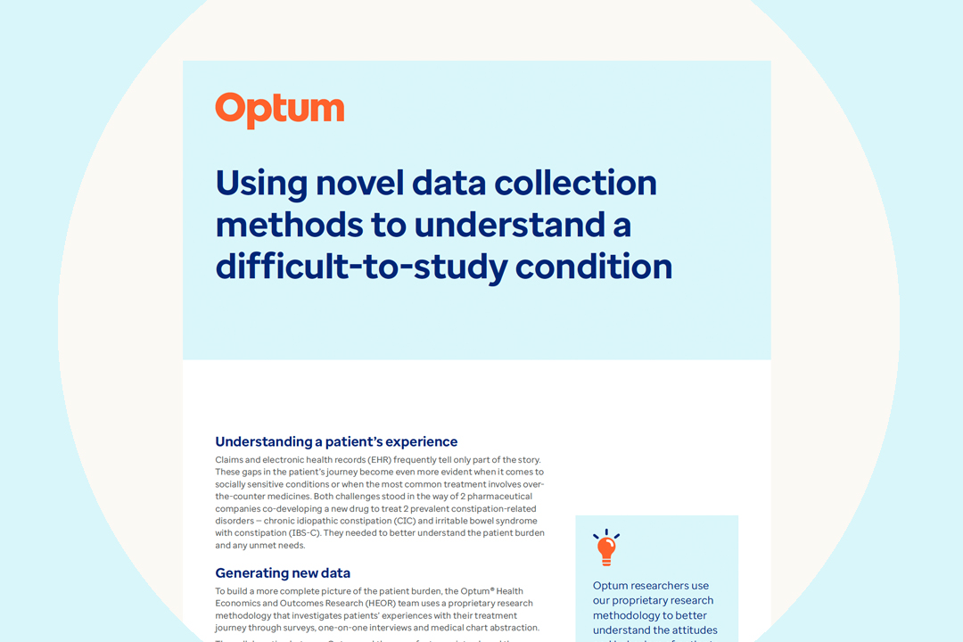 First page of case study on novel data collection methods for a difficult-to-study condition