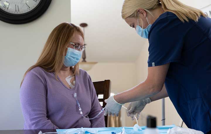 infusion nurse and patient