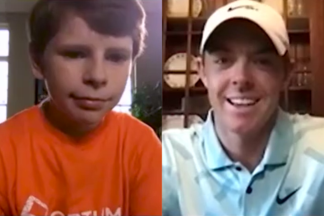 Child from The First Tee Memphis chapter interviewing Rory McIlroy