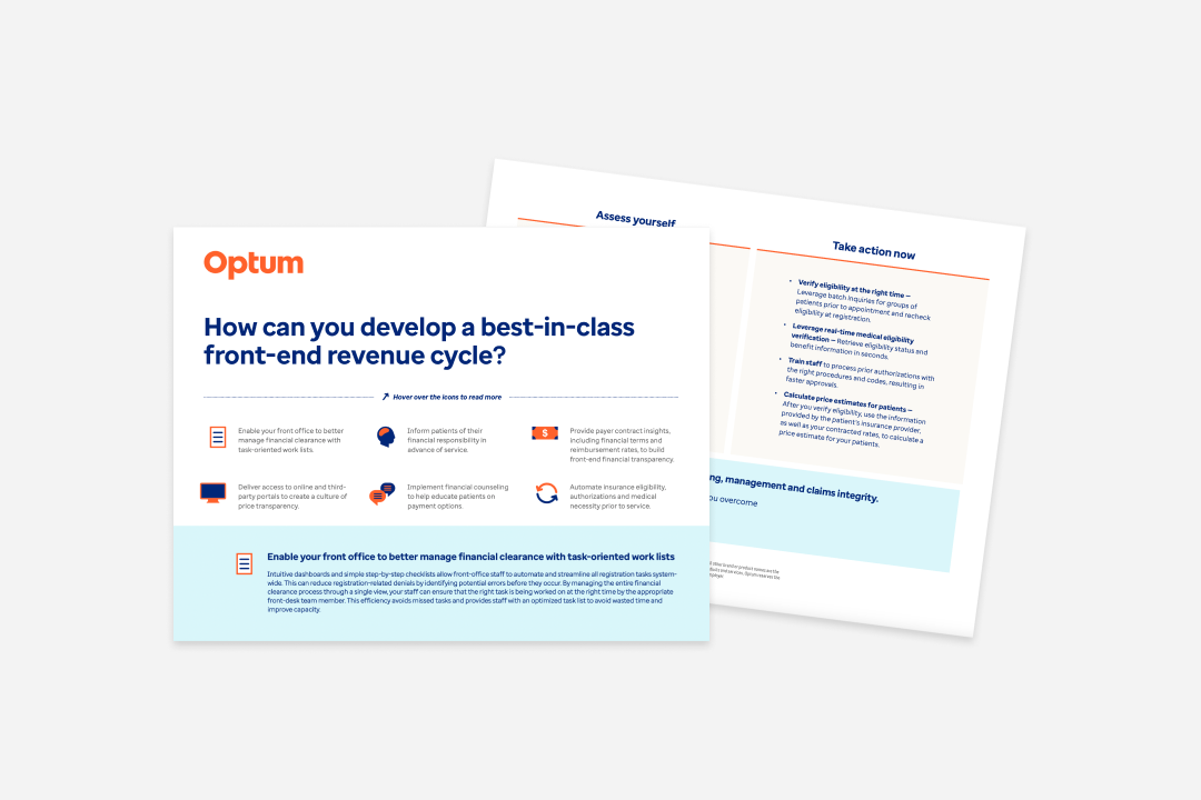 Optum Pro Script Strategies for Improving Front-End Revenue Cycle for Providers