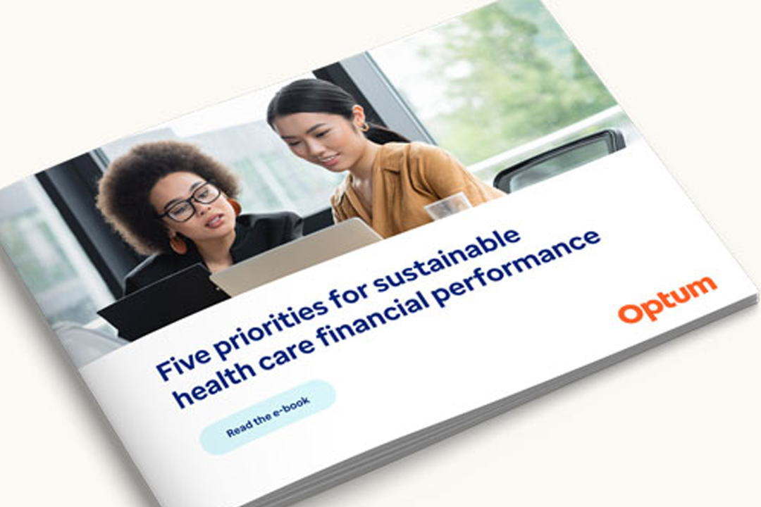 Cover of e-book titled 'Five priorities for sustainable health care financial performance'