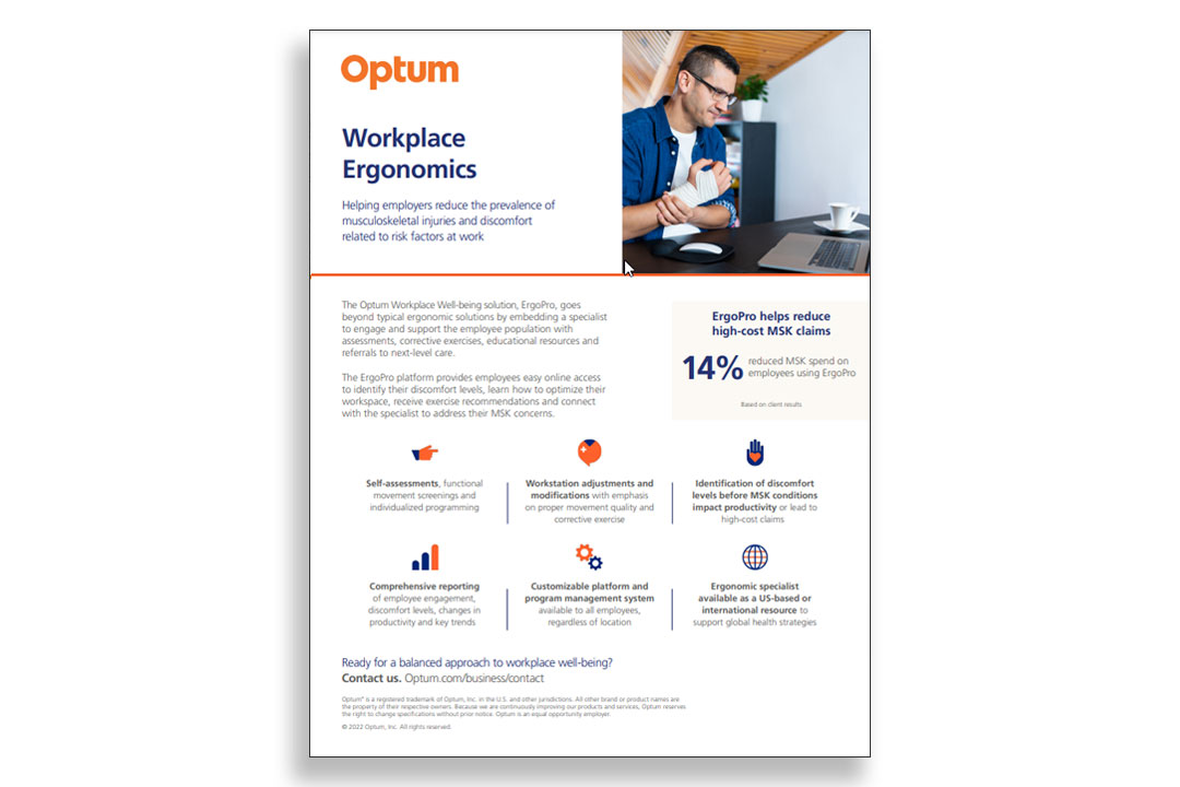 Thumbnail of Workplace ergonomics fact sheet
