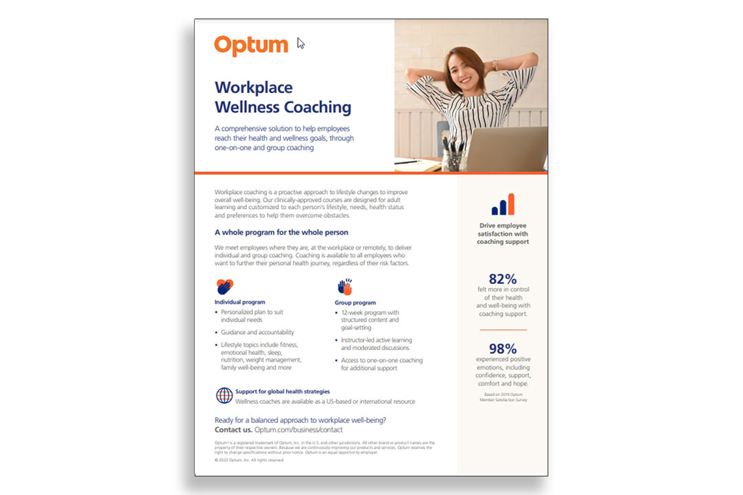Thumbnail of Workplace Wellness Coaching fact sheet