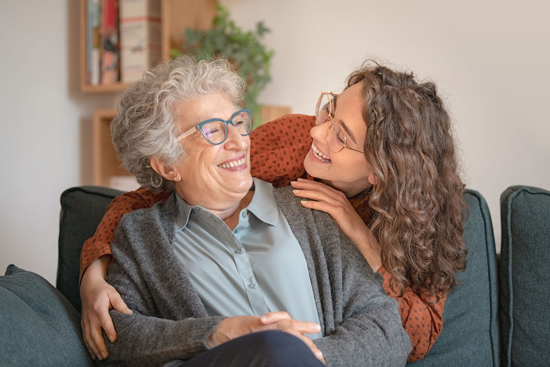 two women smiling