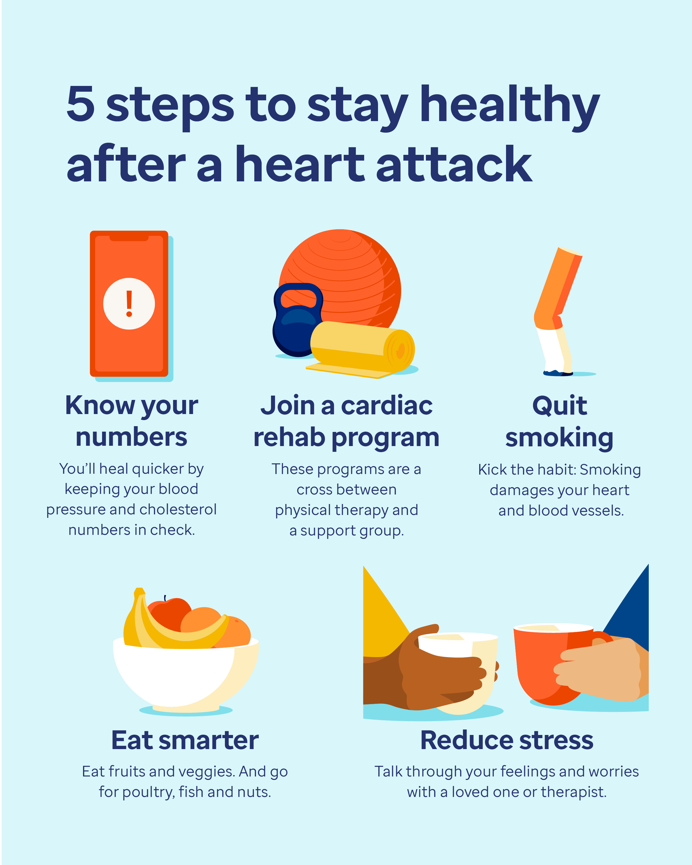 5 steps to stay healthy after a heart attack