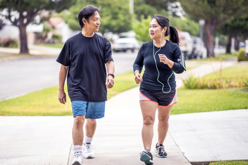 People power walking to improve their gut health 