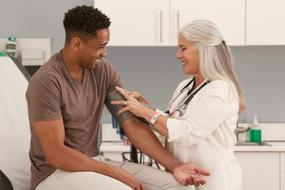 Person getting a blood pressure test