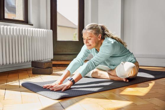 Woman stretching to calm down